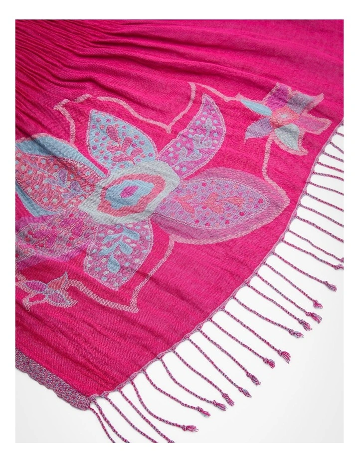 Pink Jacquard Scarf Pink image 4