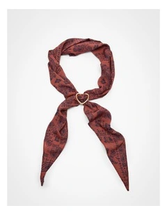 Bandana Thin Scarf With Loveheart Brown
