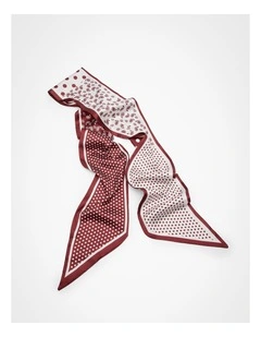 Multi Print Silky Scarf Brown