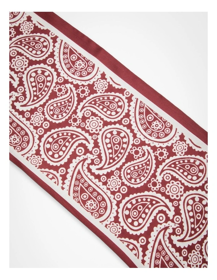Multi Print Silky Scarf Brown image 4