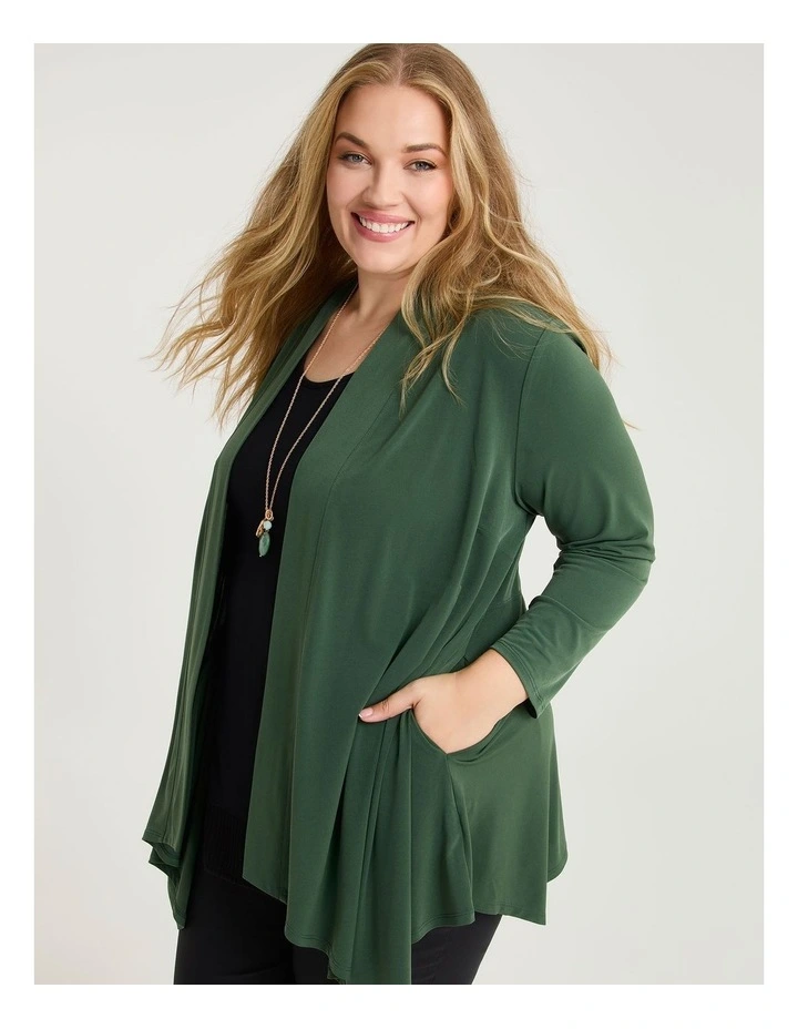 Luna Drape Cardigan Alpine Green image 3