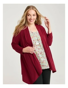 Luna Drape Cardigan Cranberry
