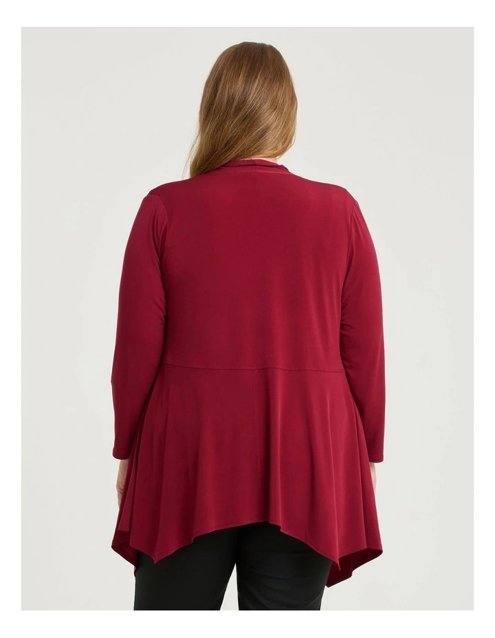 Luna Drape Cardigan Cranberry image 2