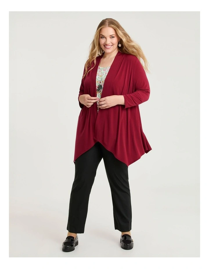 Luna Drape Cardigan Cranberry image 3