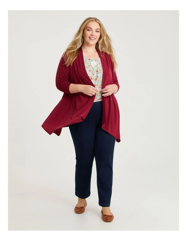 Luna Drape Cardigan Cranberry image 4
