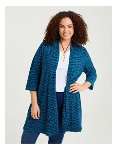 Lexie Longline Cardigan Black/teal