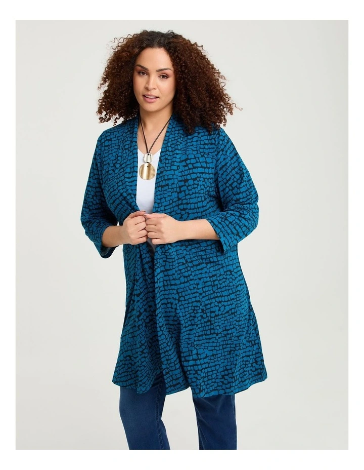 Lexie Longline Cardigan Black/teal image 3