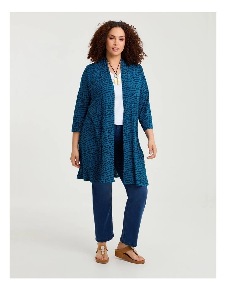 Lexie Longline Cardigan Black/teal image 4