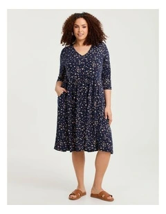 Eden Print Dress Navy Print