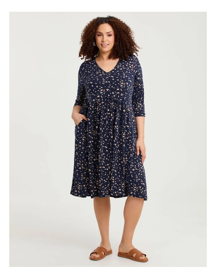 Eden Print Dress Navy Print image 1
