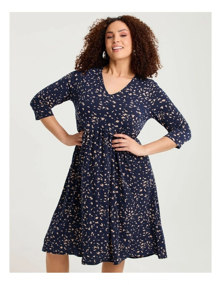 Eden Print Dress Navy Print image 3
