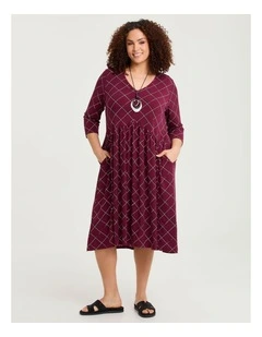 Eden Print Dress Burgundy