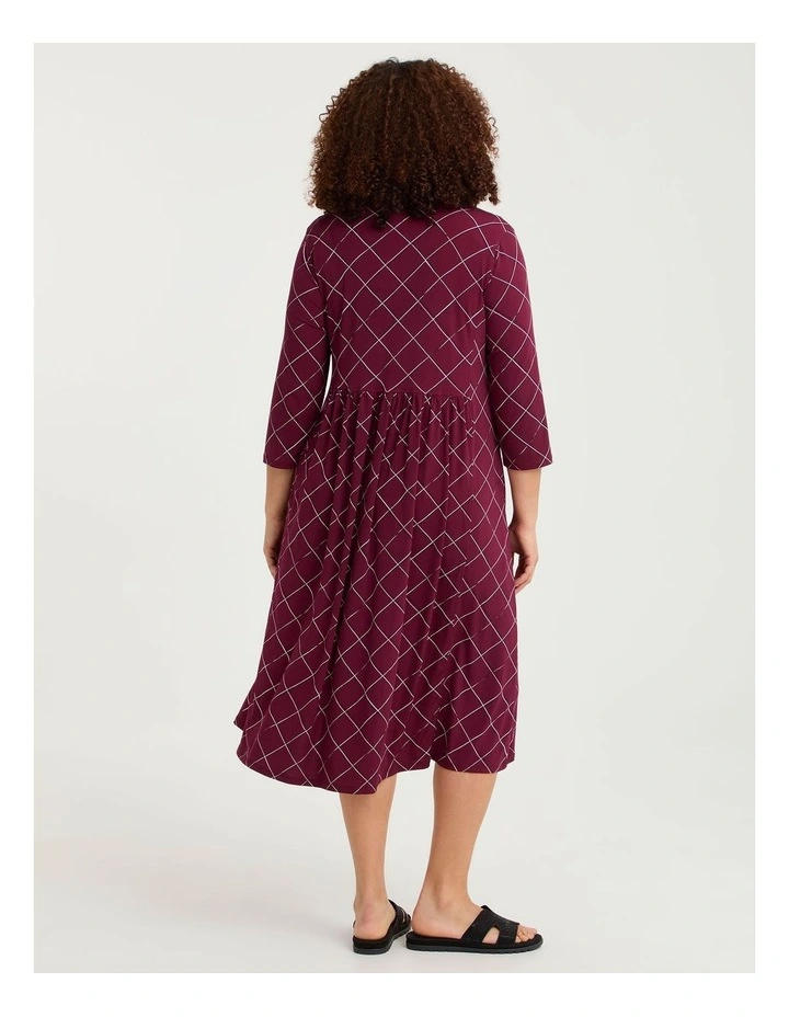 Eden Print Dress Burgundy image 2