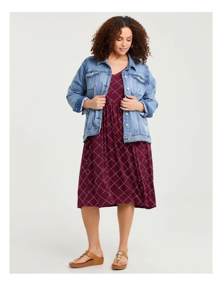 Eden Print Dress Burgundy image 4