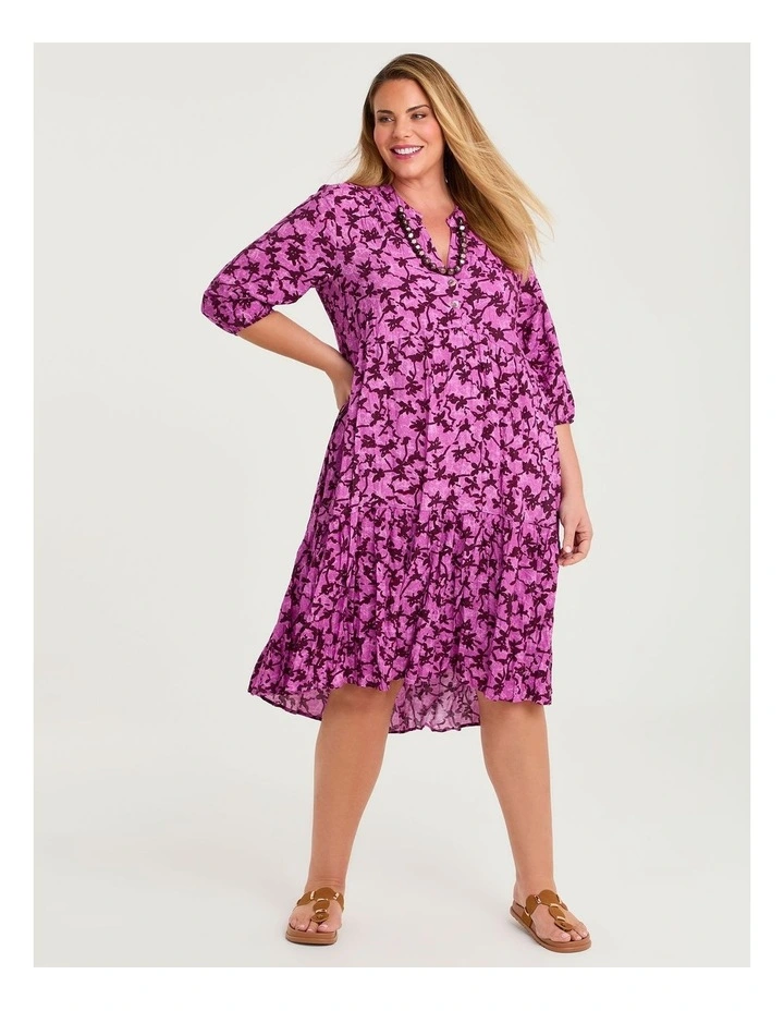 Natural Bella Midi Dress Burgundy/purple image 1