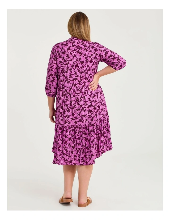 Natural Bella Midi Dress Burgundy/purple image 2