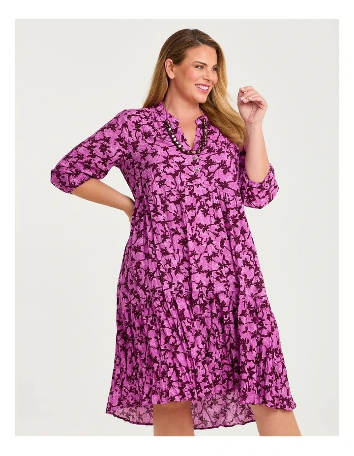 Natural Bella Midi Dress Burgundy/purple image 3