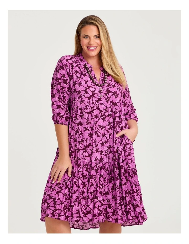 Natural Bella Midi Dress Burgundy/purple image 4