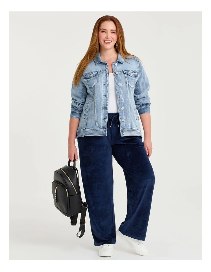 Velour Straight Leg Pant Ink Navy image 4