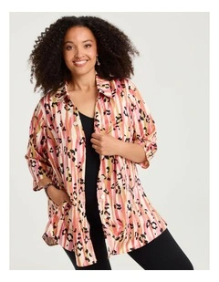 Abstract Leopard Shirt Multi Print