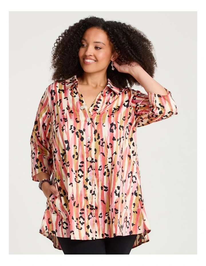 Abstract Leopard Shirt Multi Print image 3