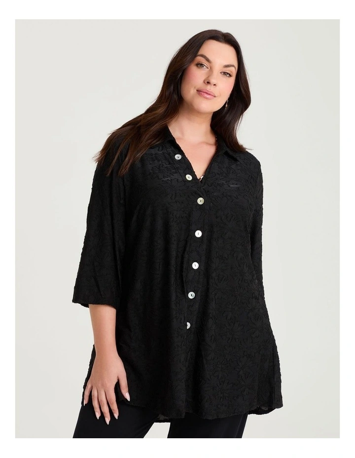 Melina Textured Shirt Black image 1