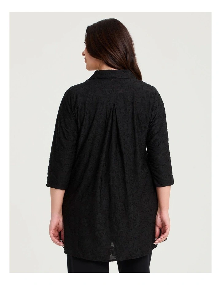 Melina Textured Shirt Black image 2