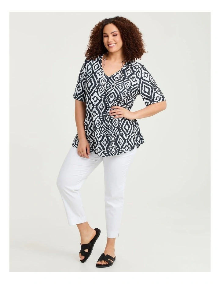 Crushed Print Top Black/White image 2