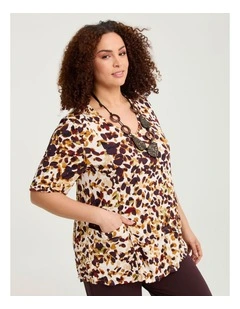 Crushed Print Top Abstract spot