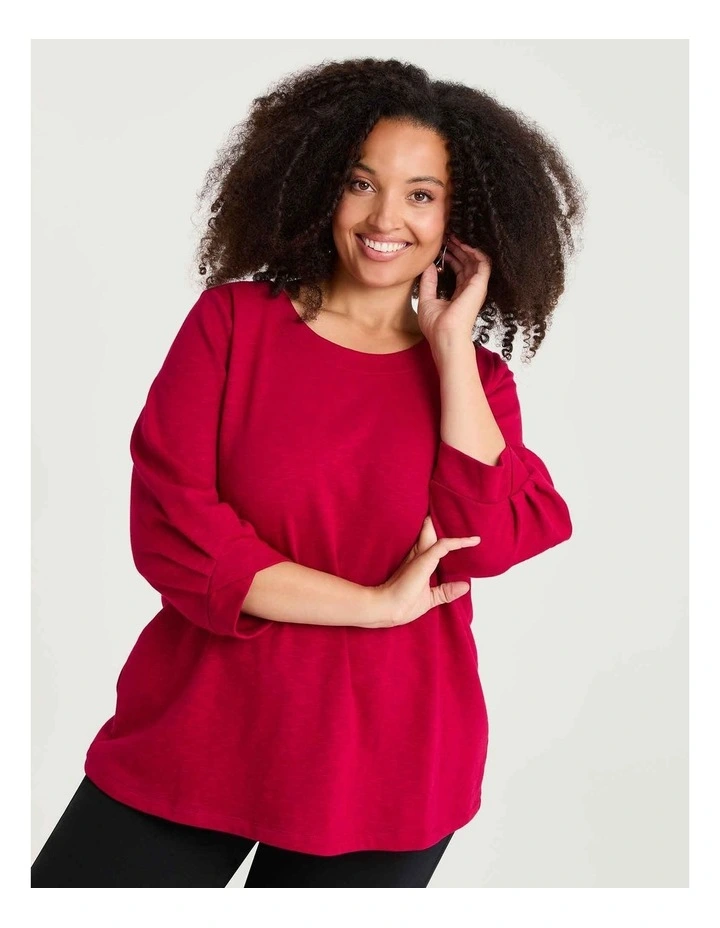 Ariana Lounge Top Ruby Red image 1