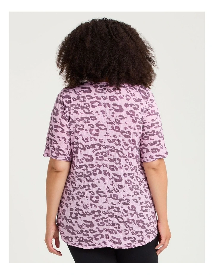Crushed Animal Print Top Dusty Pink image 2