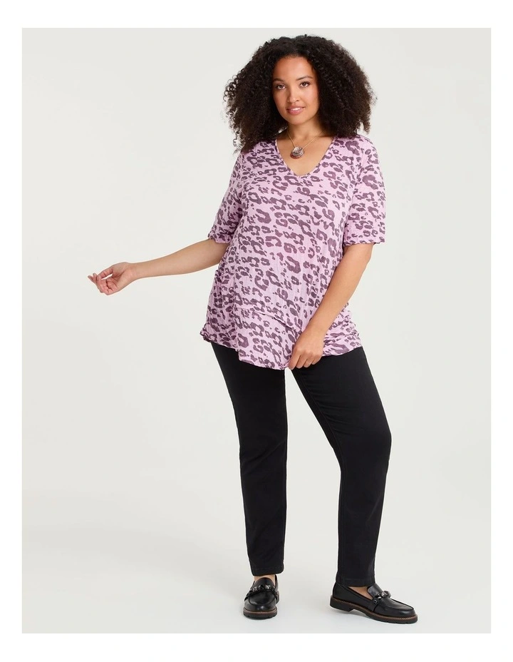 Crushed Animal Print Top Dusty Pink image 3