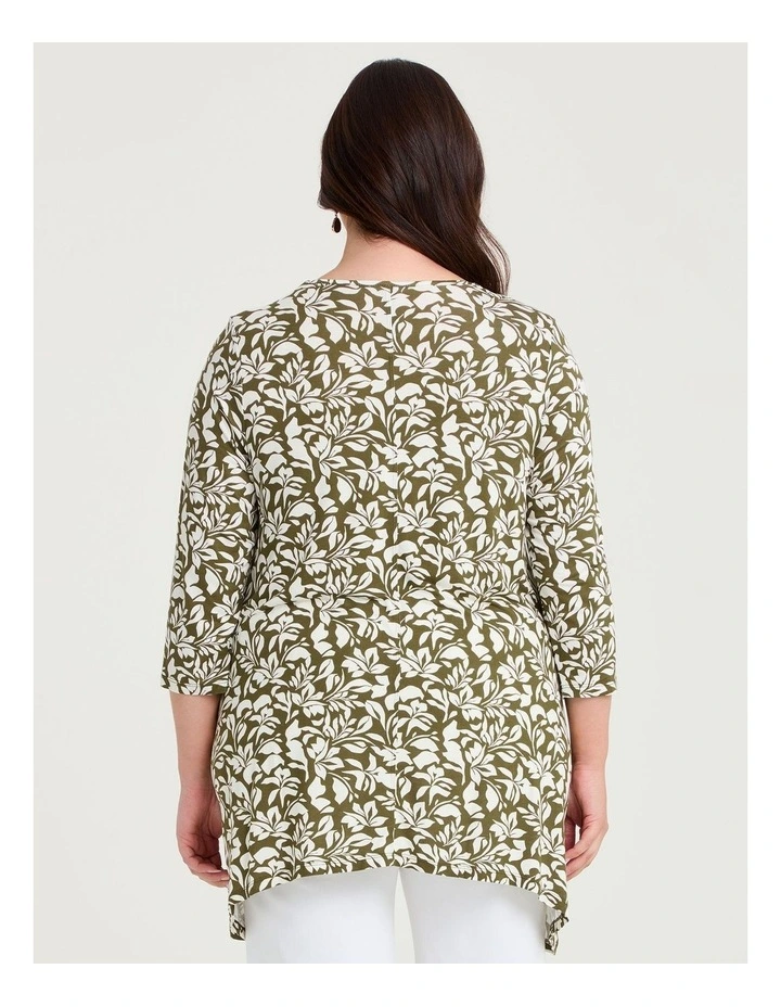 Cassie Natural Print Top Olive image 2
