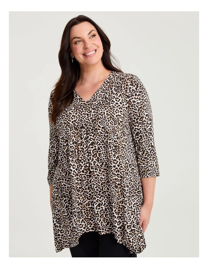 Cassie Natural Print Top Leopard image 1