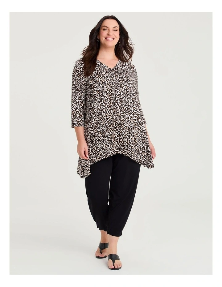 Cassie Natural Print Top Leopard image 3