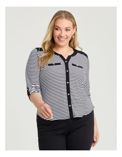 Mae Stripe Top Black/white
