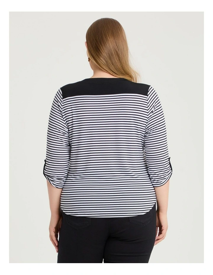 Mae Stripe Top Black/white image 2