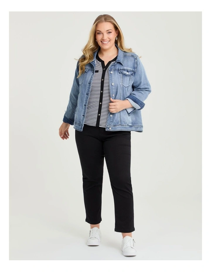 Mae Stripe Top Black/white image 4