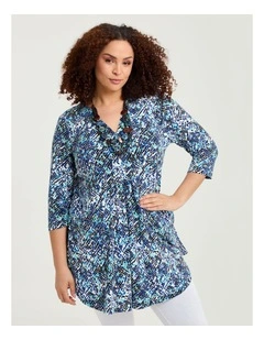 Susie V-neck Tunic Black/turquoise
