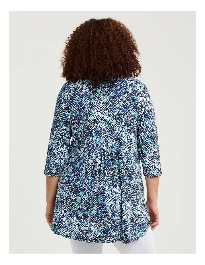 Susie V-neck Tunic Black/turquoise image 2