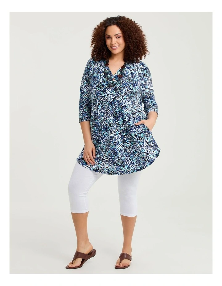 Susie V-neck Tunic Black/turquoise image 3