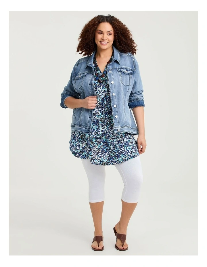 Susie V-neck Tunic Black/turquoise image 4