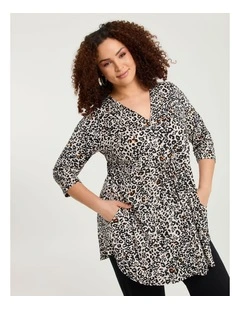 Susie V-neck Tunic Leopard