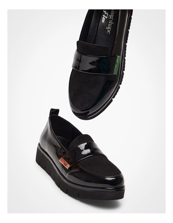 Trim Wedge Loafer in Black image 5