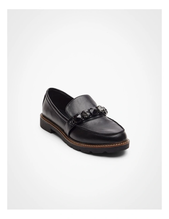 Bling Trim Loafer in Black image 2