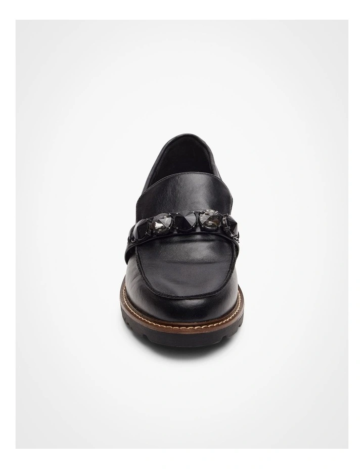 Bling Trim Loafer in Black image 3