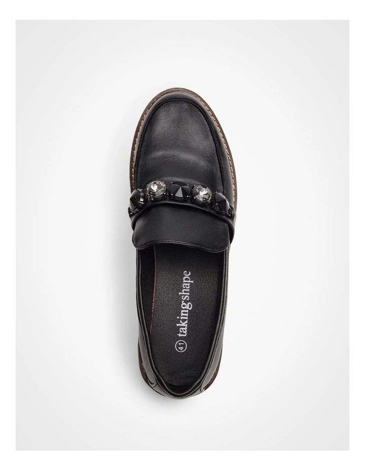 Bling Trim Loafer in Black image 4