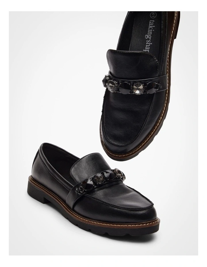 Bling Trim Loafer in Black image 5
