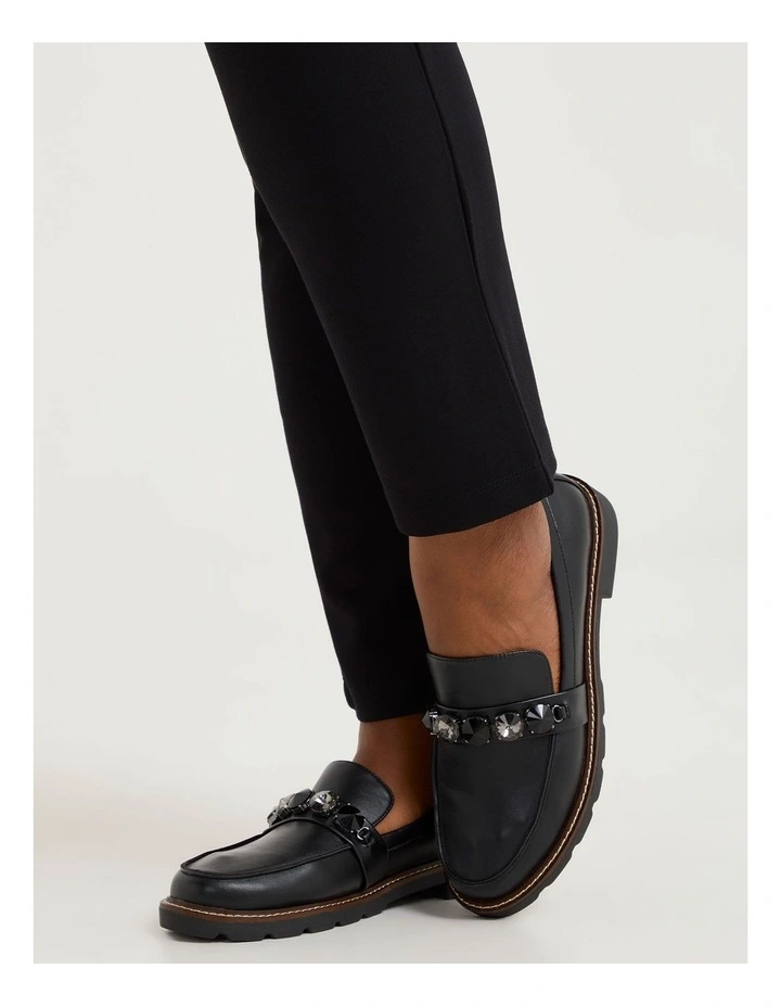 Bling Trim Loafer in Black image 6