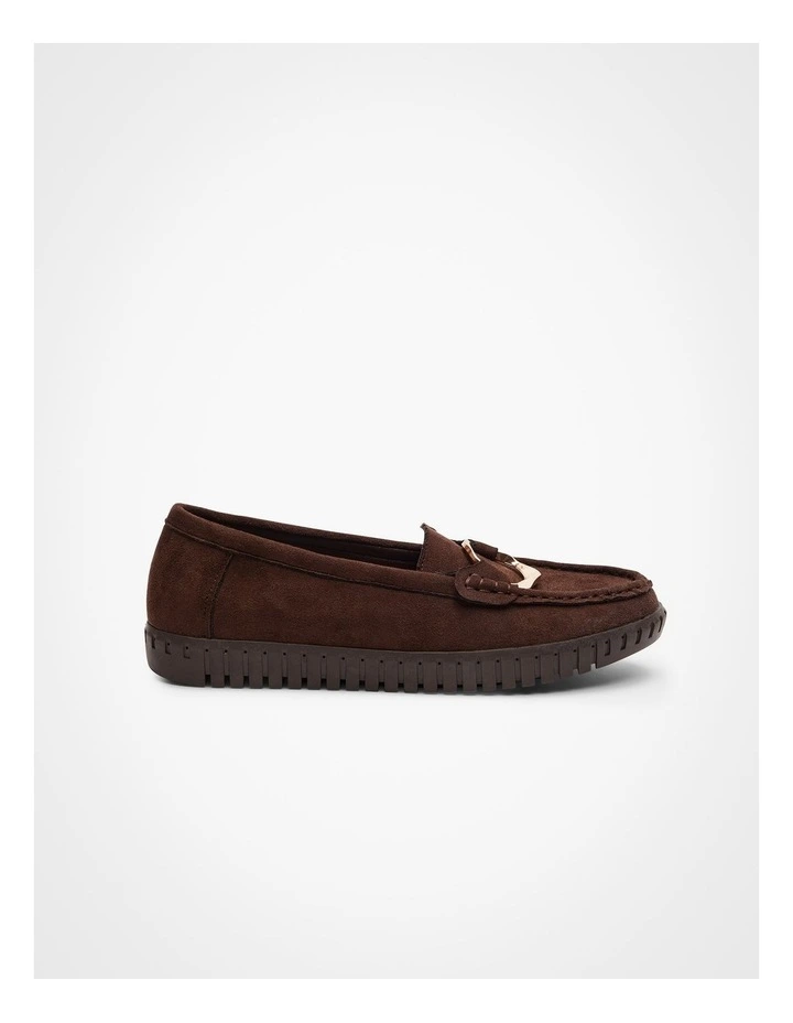 Flexible Faux Suede Loafer in Brown image 1